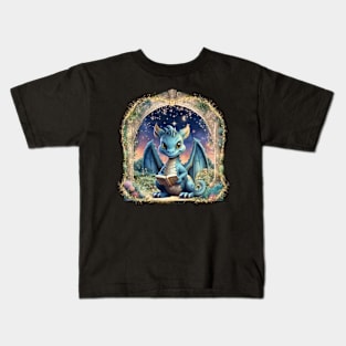 Baby Dragon with Book Kids T-Shirt